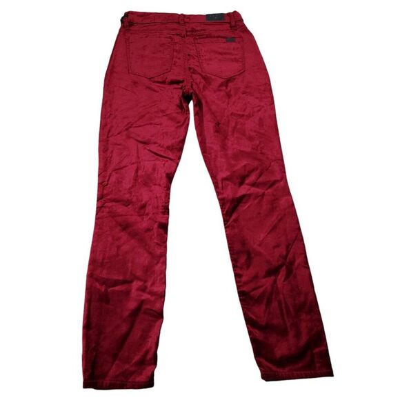 Jen7 by 7 For All Mankind Women's Velvet Ankle Skinny Pants Size 2 Red - Picture 2 of 12